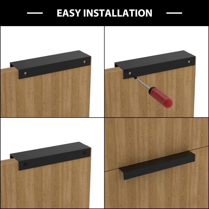 Peaha 10 Pack Matte Black Finger Pulls for Cabinets Edge Drawer Handles for Kitchen 5 Inch Hole Centers - Image 5